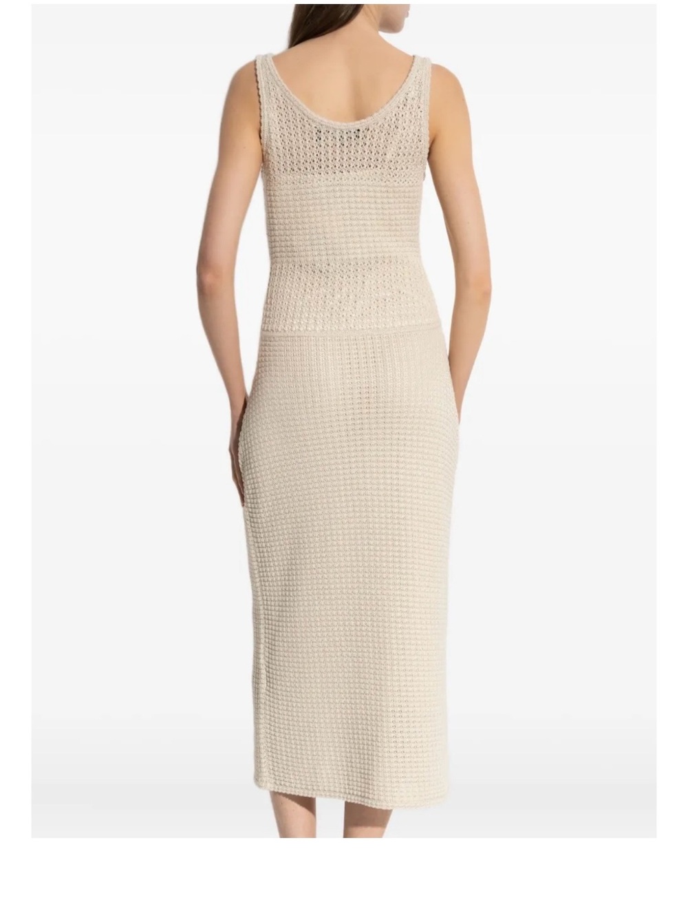 Theory Cream Sleeveless Knit Midi Dress - Picture 3 of 8